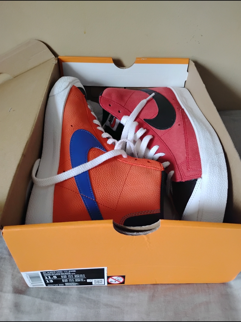 Nike Men Blazer MID' 77 EMB. Colorblock High-Top Sneakers - Multicolor - Picture 7 of 10